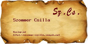 Szommer Csilla névjegykártya
